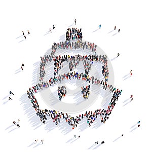Ship people 3D rendering photo