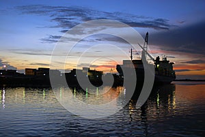 Ship in port. Caribbean sea, Panama