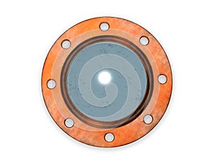 Ship porthole window 3d rendering