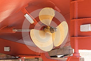 Ship propeller in the dry dock