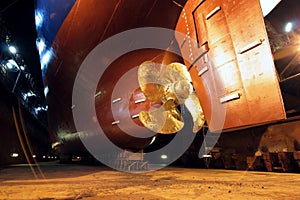 Ship propeller and Rudder photo