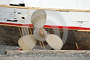 Ship propeller on shore