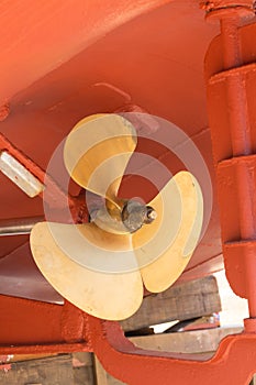 Ship proppeler in the dock
