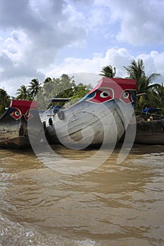 Ship on river