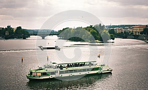 Ship on river Vltava