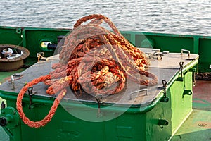 Ship rope on the deck