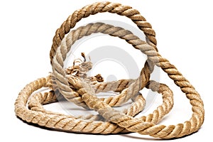 Ship rope and knot isolated