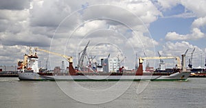 Ship in Rotterdam Harbor