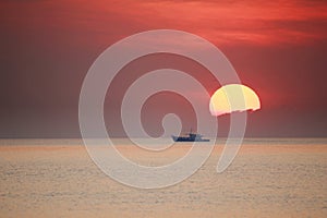 Sunset at beach in Thailand