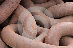 Ship rusty anchor chain