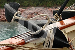 Ship's anchor on deck