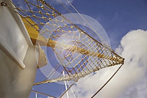 Ship`s Bow. View from bellow looking up. photo