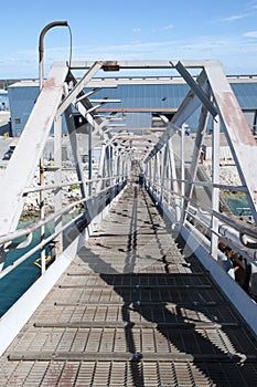 Ship`s Gangway in Dry Dock