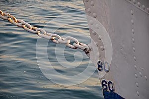 Ship`s hull plate with rivets