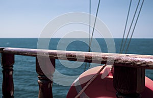 Ship`s old wooden side, with various ship attributes