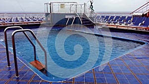 Ship`s pool in rough seas