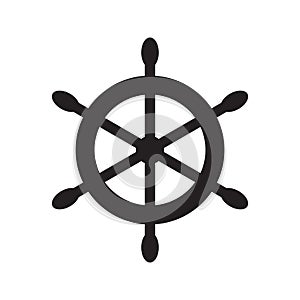 Ship`s wheel symbol. Vector flat illustration