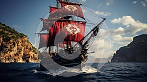 ship sailing frigate