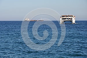 Ship at sea in Cyprus