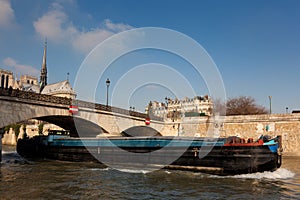 Ship in the Sena, Paris photo