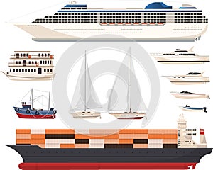 Ship set illustrations photo