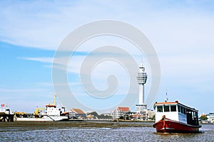 Ship and sky in gulf