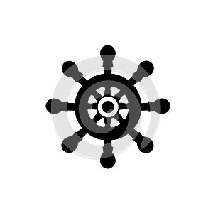 Ship steerin gwheel vector illustration black silhouette