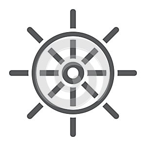 Ship Steering Wheel glyph icon, navigator