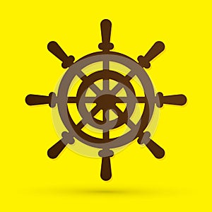 Ship steering wheel graphic vector