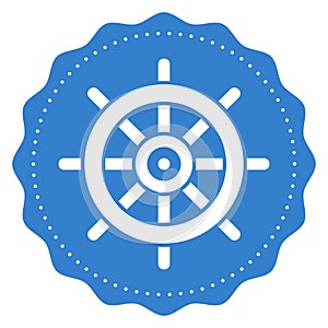 Ship steering wheel icon. Rudder vector symbol, modern minimal flat design style. Nautical logo, badge