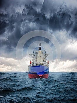 Ship in storm