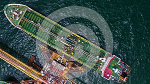 Ship tanker, Aerial view Liquefied Petroleum Gas LPG tanker at port
