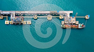 Ship tanker gas LPG, Aerial view Liquefied Petroleum Gas LPG tanker, Tanker ship logistic and transportation business oil and
