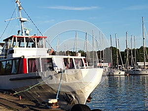 Ship for tourist in harbor Yachting club in  Tallinn Baltic sea Estonis