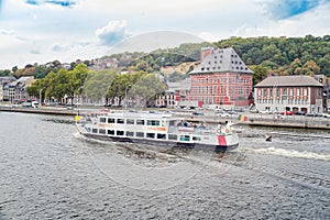 Ship with tourists in a river Meuse