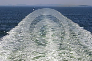 Ship trail in Oslofjord photo