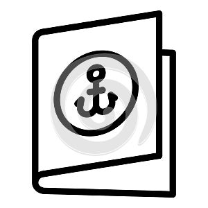 Ship travel card icon, outline style