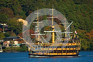 Ship trip in ashi lake, Japan