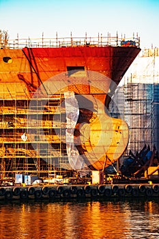 Ship under construction