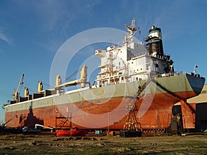 Ship undergoing repairs photo