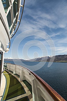 Ship view approaching Akureyri