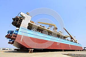 Ship was under repair in the dock