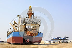 Ship was under repair in the dock