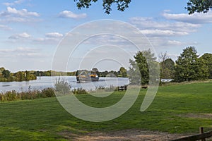 Ship water transport over the river maas