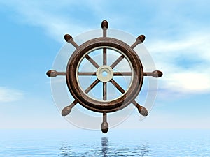 Ship wheel - 3D render