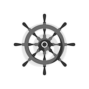 Ship wheel graphic sign isolated on white background