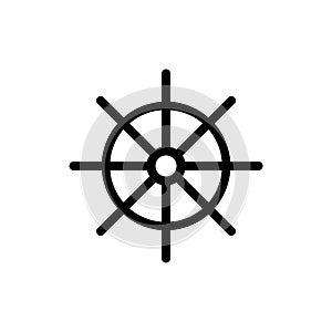 Ship wheel icon on white background