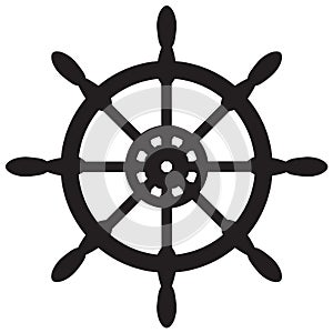Ship wheel icon on white background. flat style. nautical icon for your web site design, logo, app, UI. ship symbol. steering