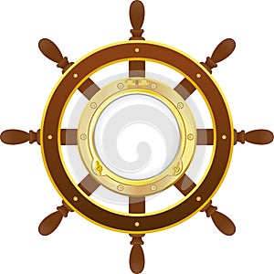 Ship wheel with porthole