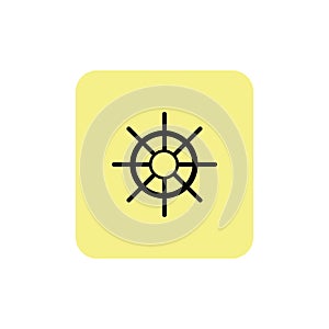 Ship wheel vector icon. Ship`s steering wheel simple design